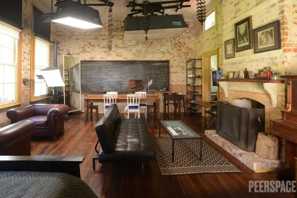 Unique Historic Schoolroom with studio lighting