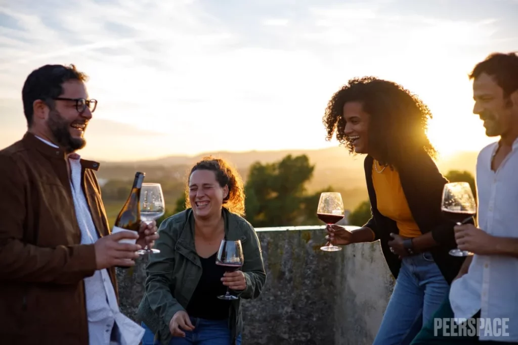 people drinking wine