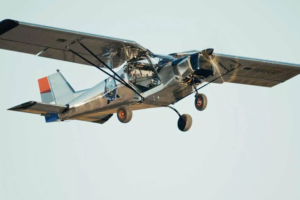 Prototype Blériot hydrogène-électrique de Beyond Aero en vol près de Toulouse