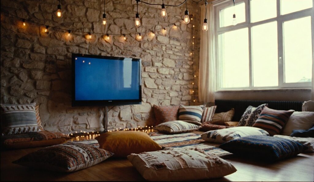 espace cosy avec coussins