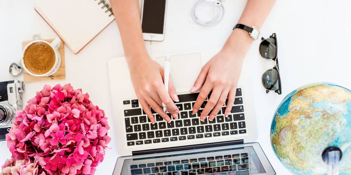 woman working at her laptop