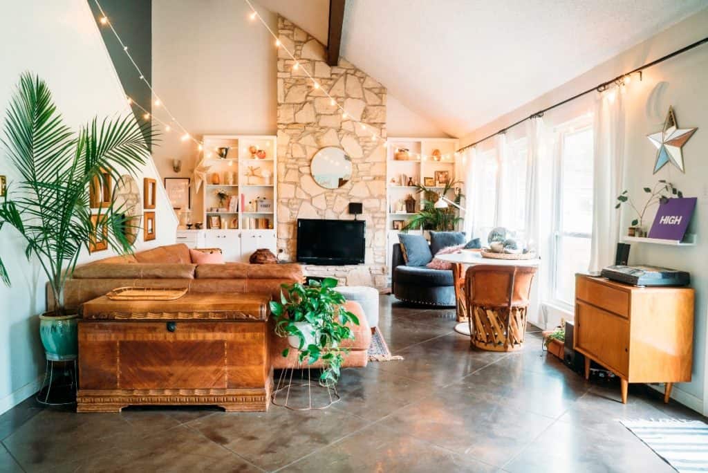 modern boho house austin rental