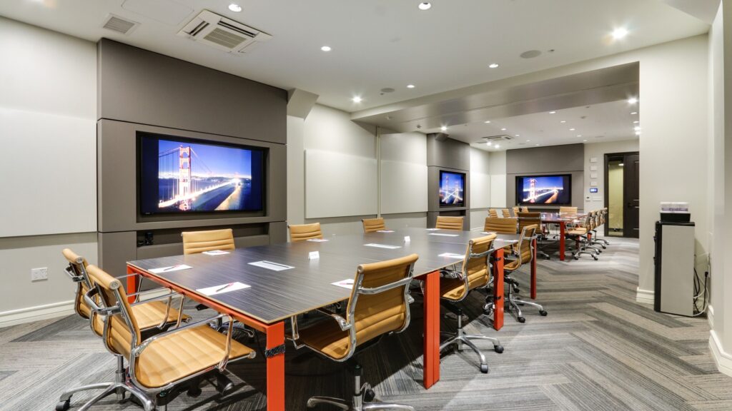 A sleek and modern executive boardroom in San Francisco