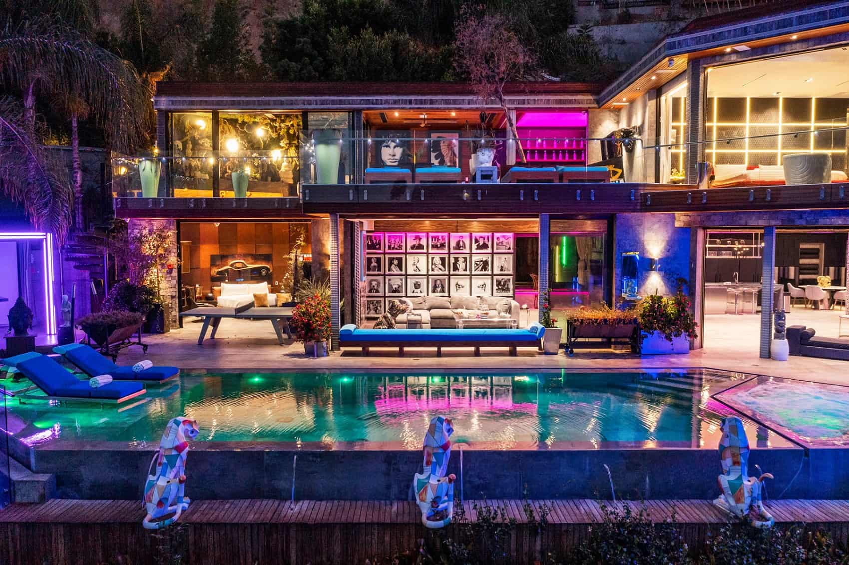 Bel Air tropical mansion house los angeles rental