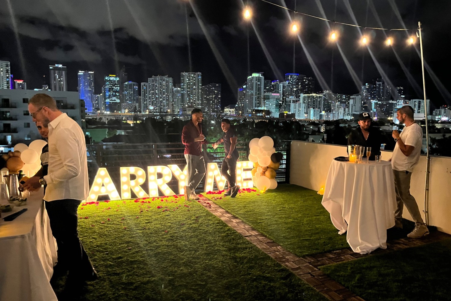 engagement party at a City View Home, with New York Style Rooftop