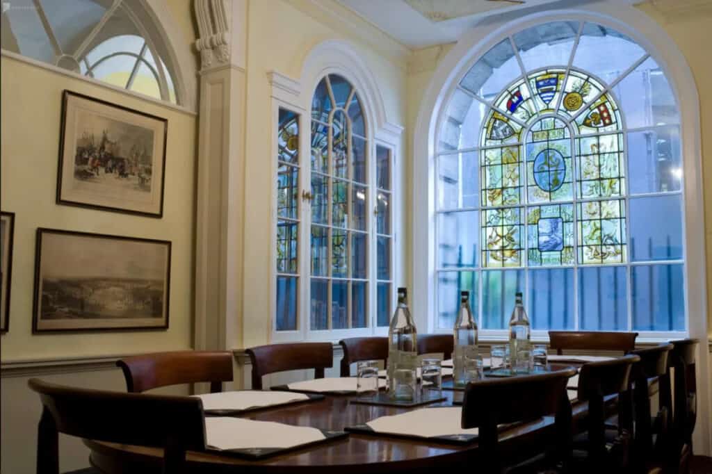beautiful courtroom with stained glass window London
