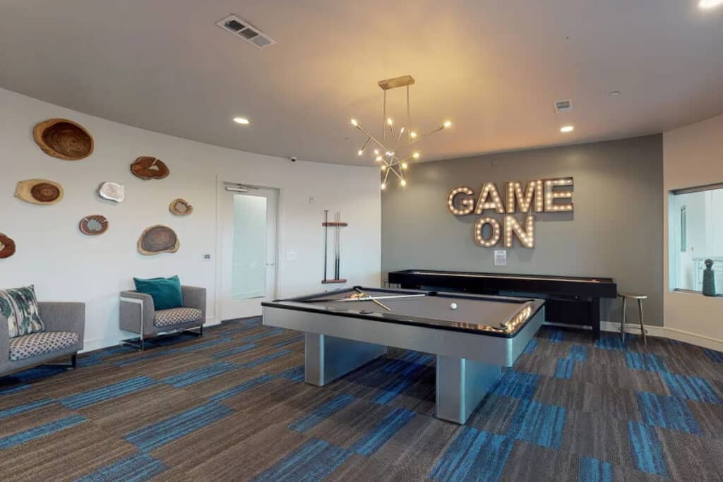 a cozy game room in addison, tx