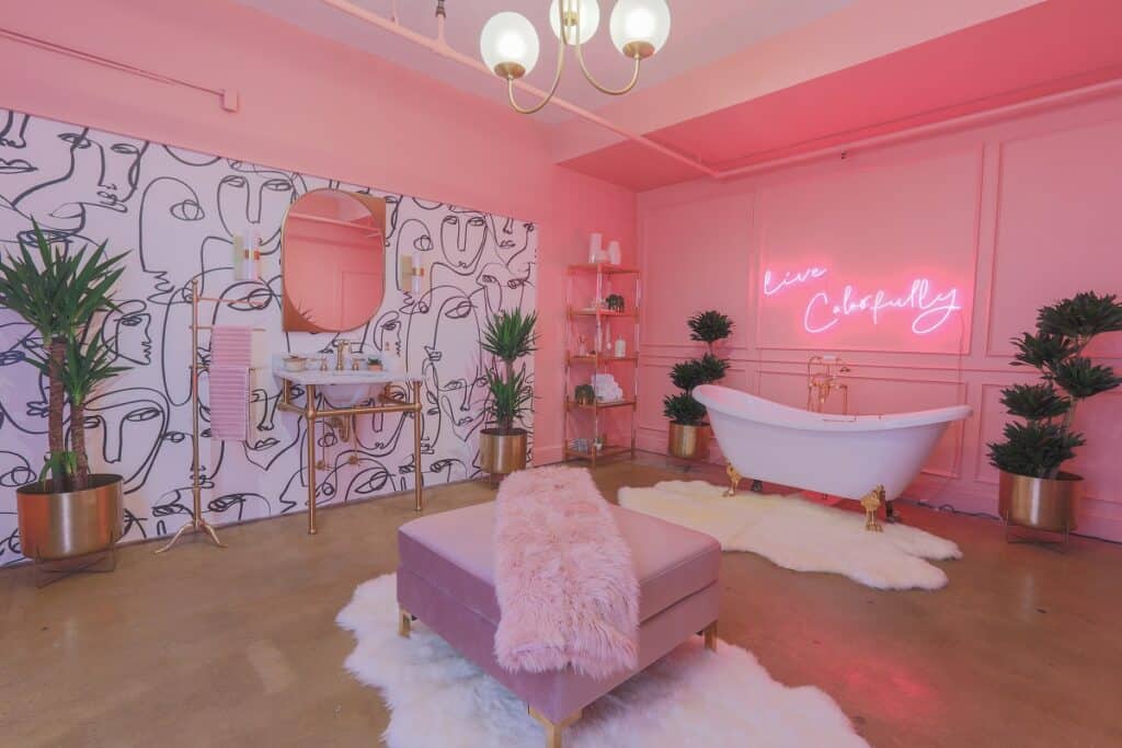 Downtown 80s Neon Pink Loft los angeles rental