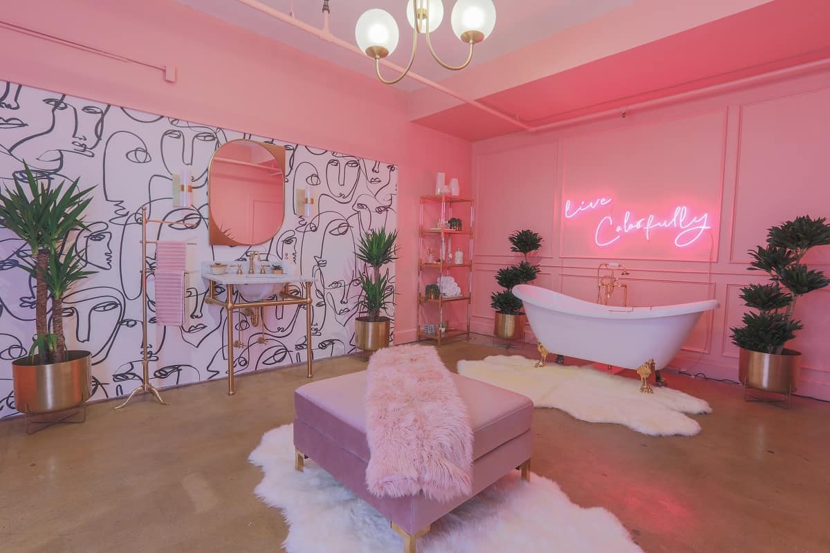 neon pink loft and decor