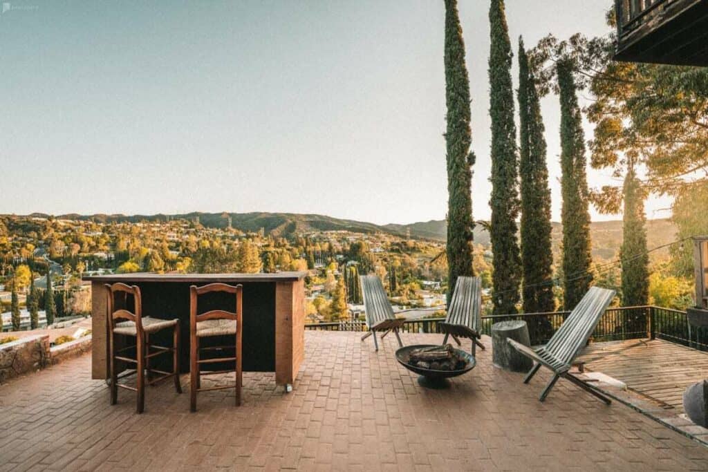 Eclectic Multi Level Deck + Bar with Million Dollar View encino los angeles rental