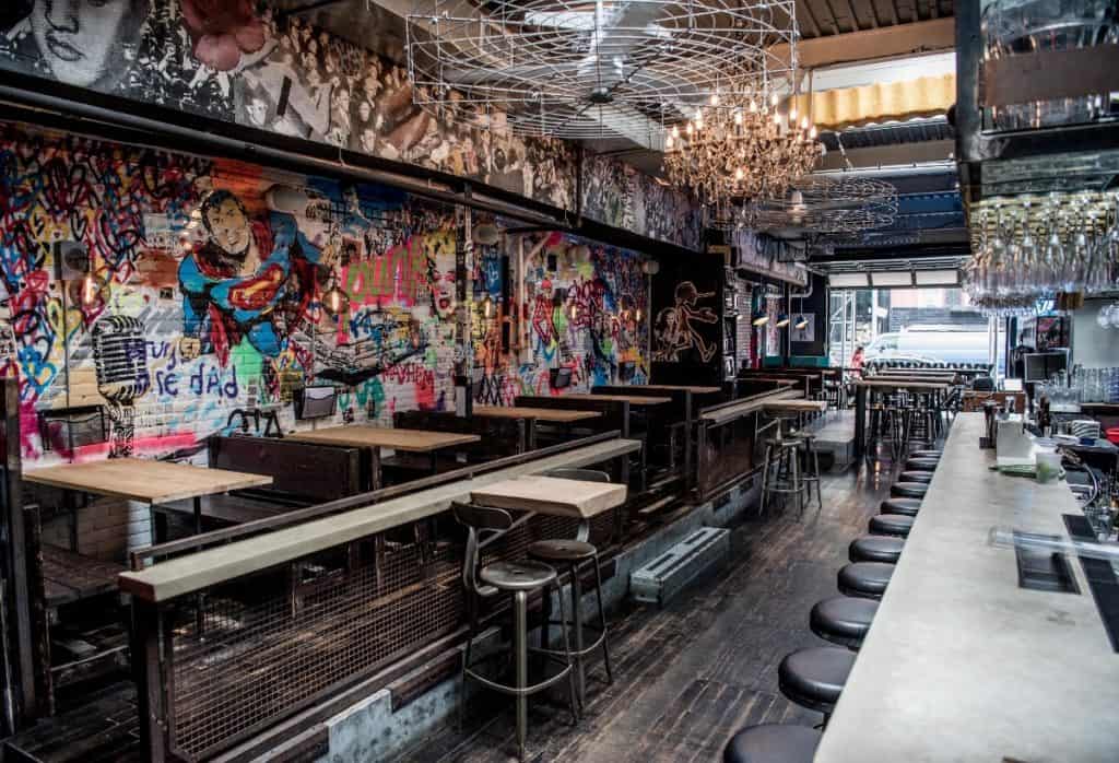 Gritty Graffiti Covered Williamsburg Bar nyc new york city rental