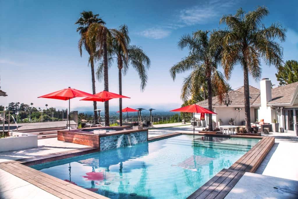 Incredible Views Gazebo Pool and Full Bar pool and terrace los angeles rental 