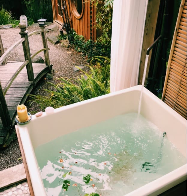 Japanese Tea Garden and Outdoor Bathtub los angeles rental