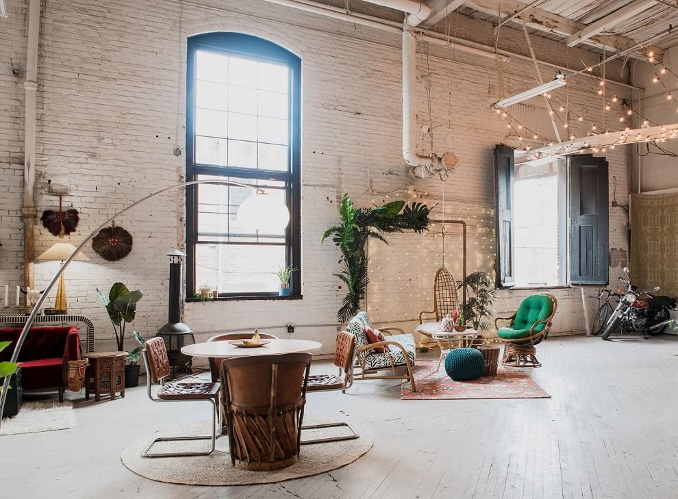 Loft with Exposed Brick, 12' Windows, and Furniture Rentals philadelphia rental