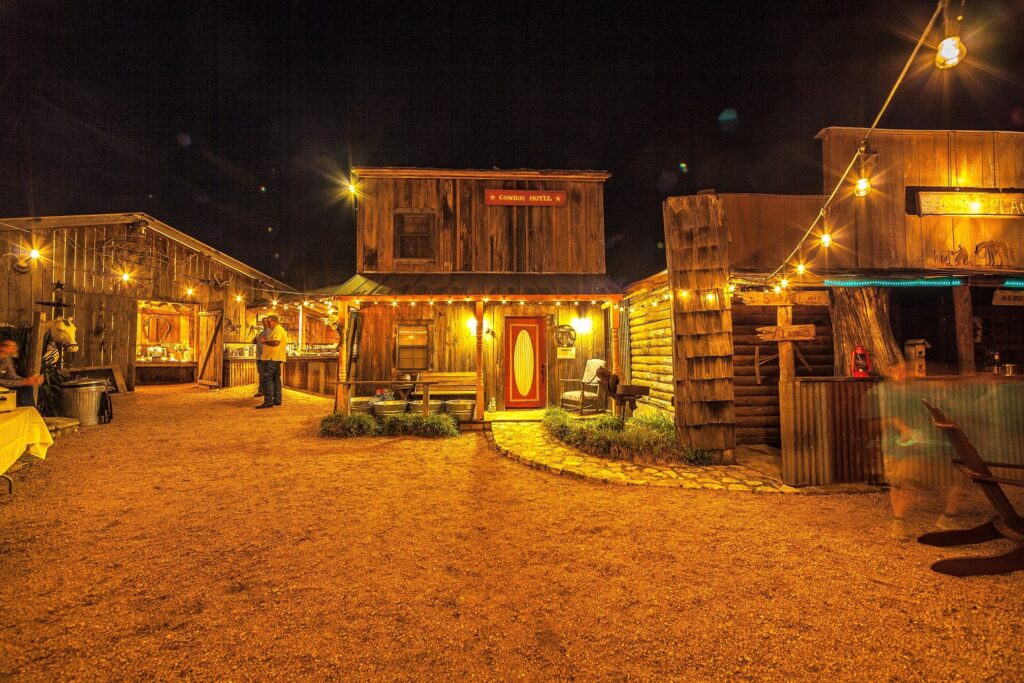 Log Cabin with an Old Western Town & Saloon fort worth texas rental