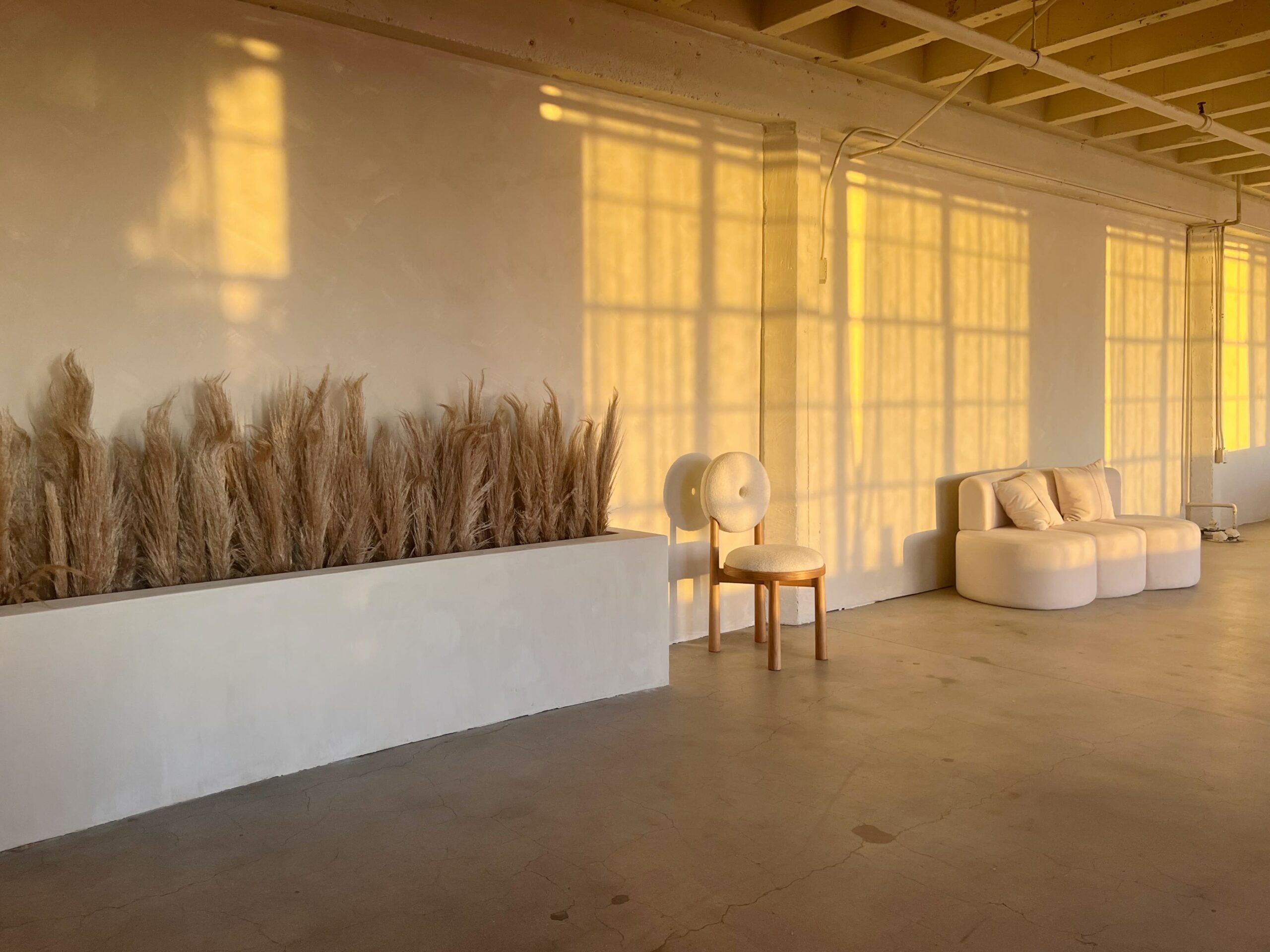 Los Angeles loft space during golden hour