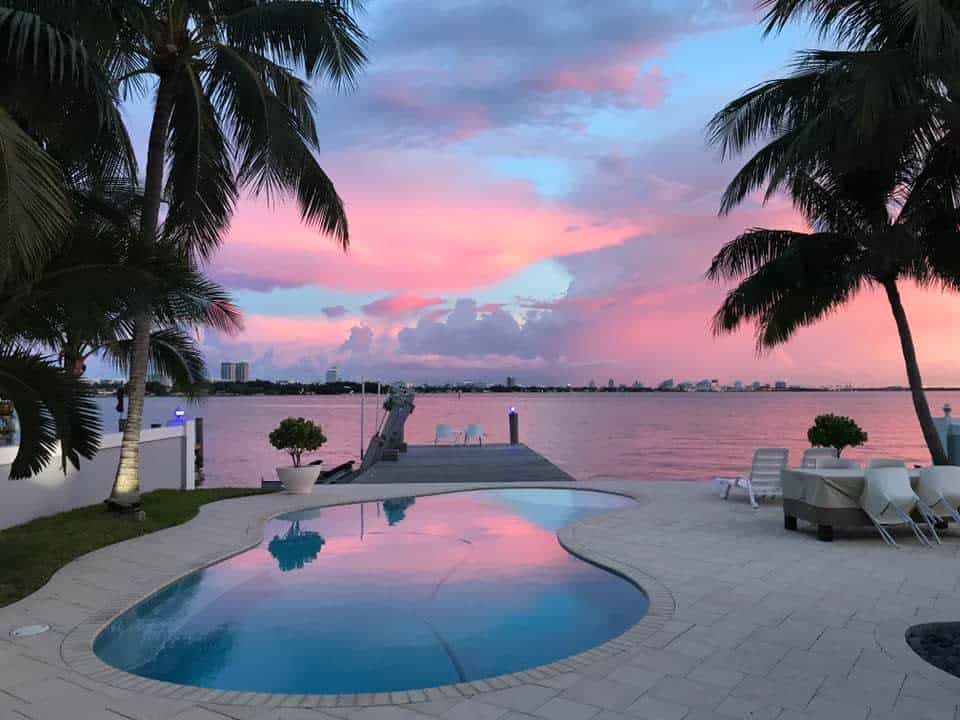 Modern House with Bay Front View of Downtown Miami rental