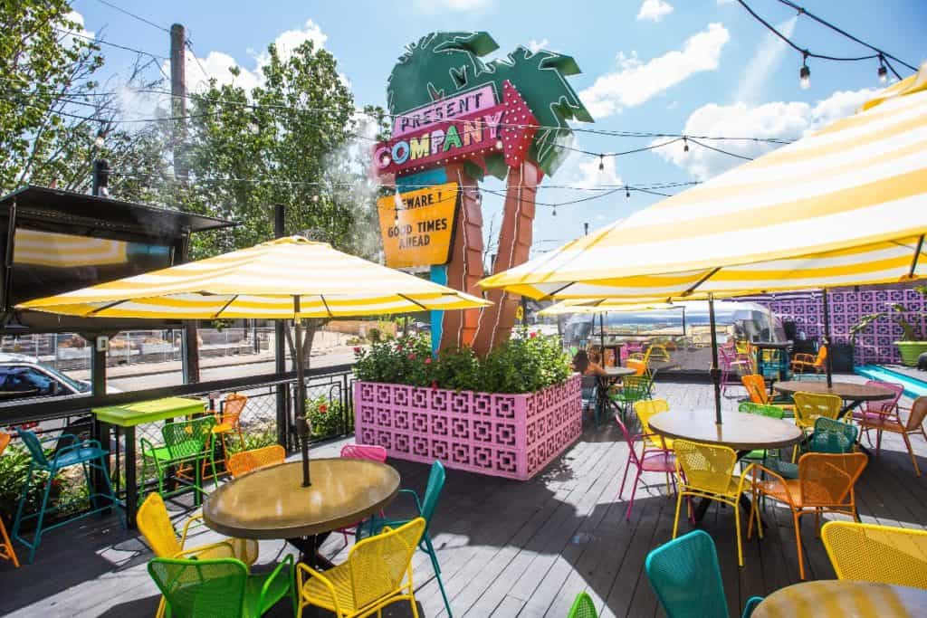 Neon Themed Patio for Small Events houston rental 