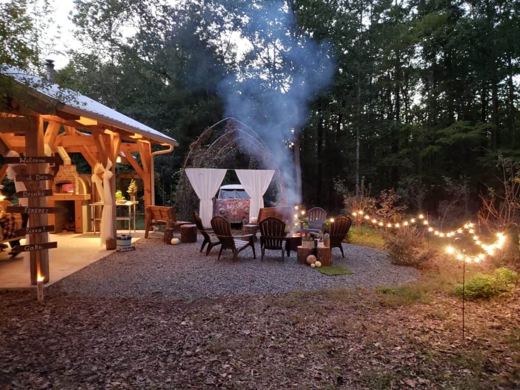 Outdoor Forest Farm and Rustic Pavilion charlotte rental