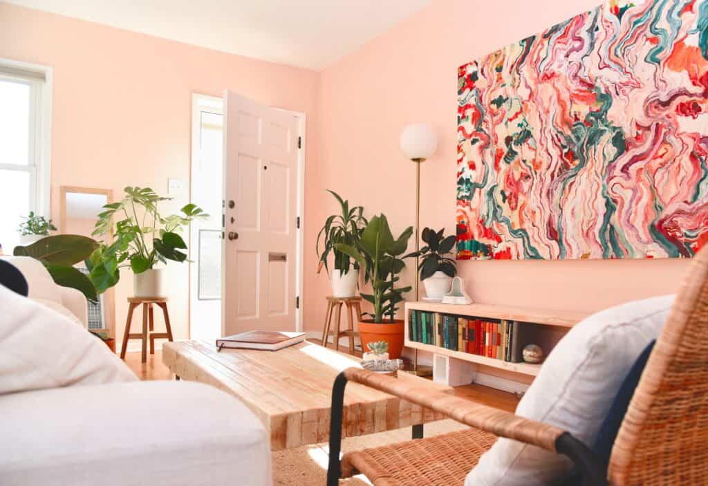 Pink Boho Venice Bungalow with Tropical Plants los angeles rental