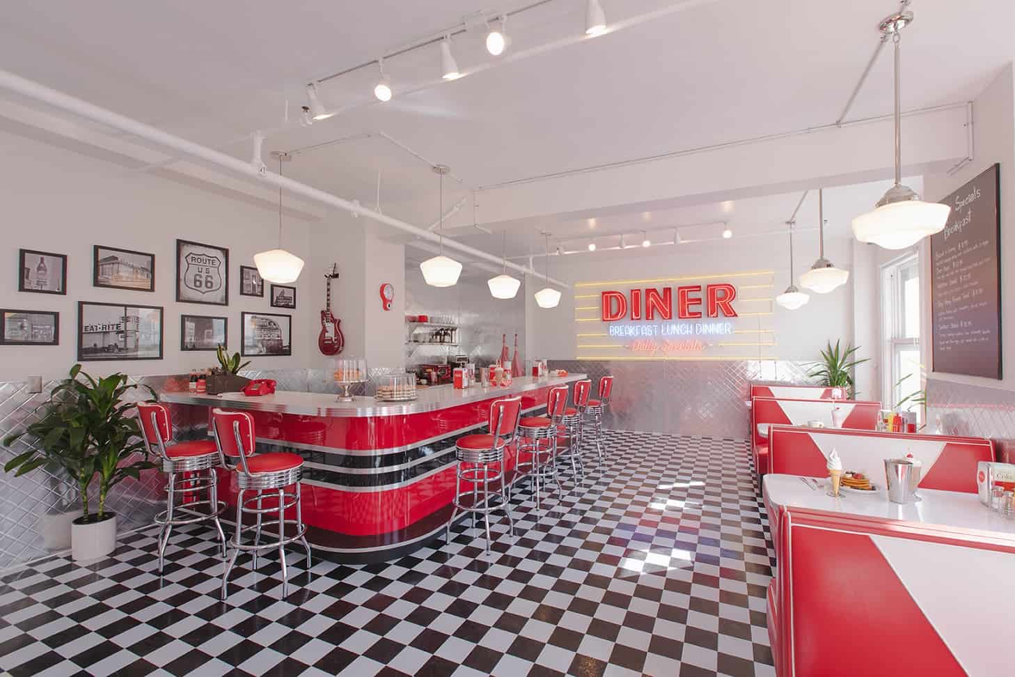Spacious Downtown Sun Drenched 50s Retro Neon Diner los angeles rental