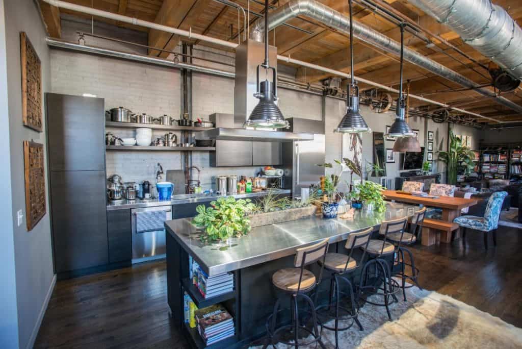 kitchen Spring Factory turned Open-Concept Loft chicago rental