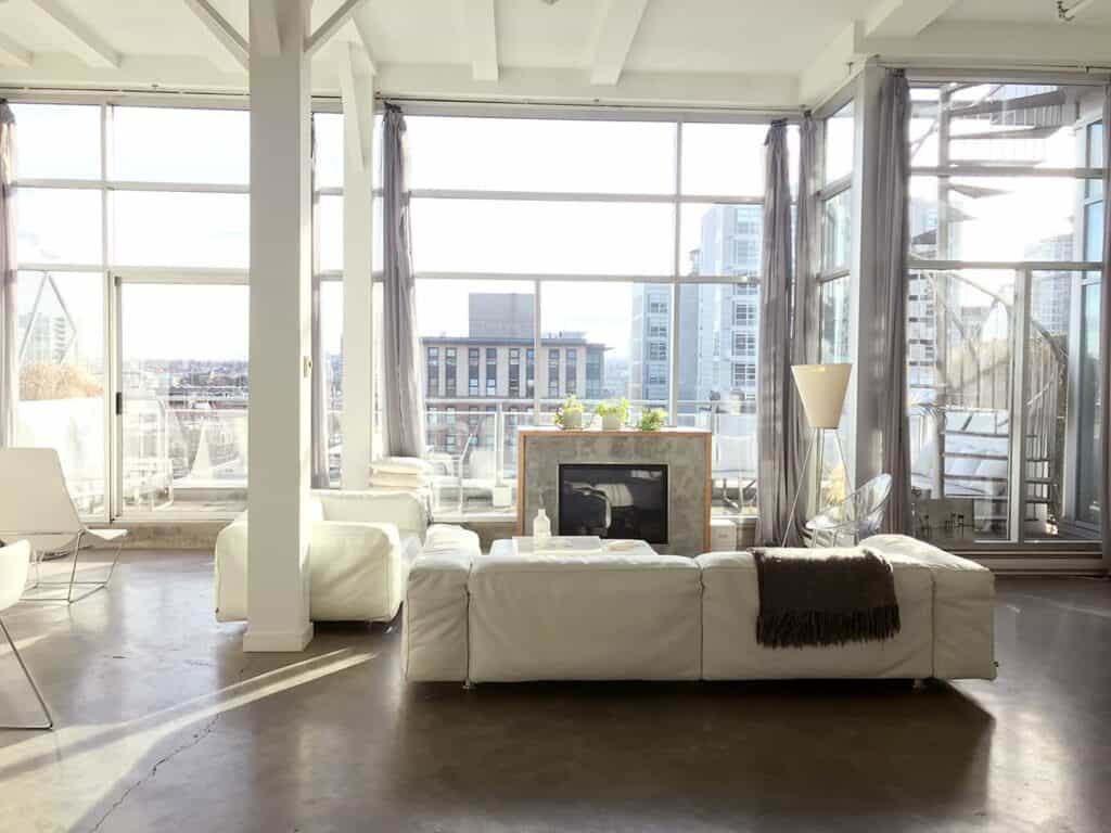 Vancouver White Loft with Elegant yet Raw Style rental