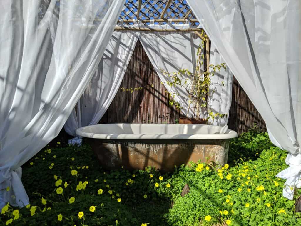 Vintage Bathtub in a Garden Setting los angeles rental