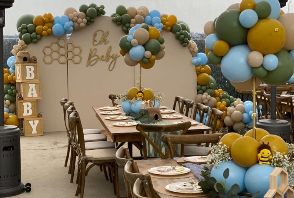 gender reveal setup at Acre Ranch
