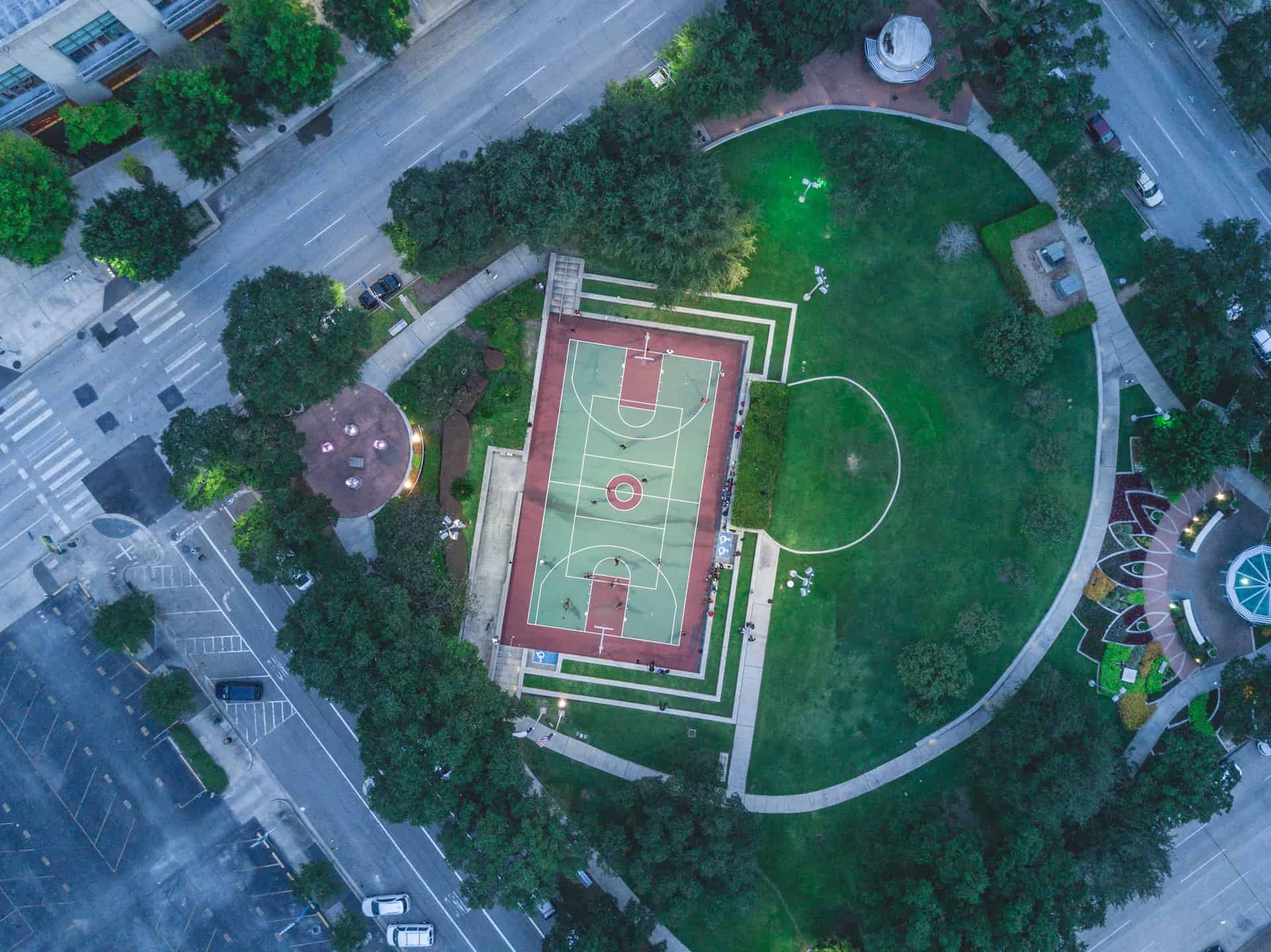 houston park drone shot