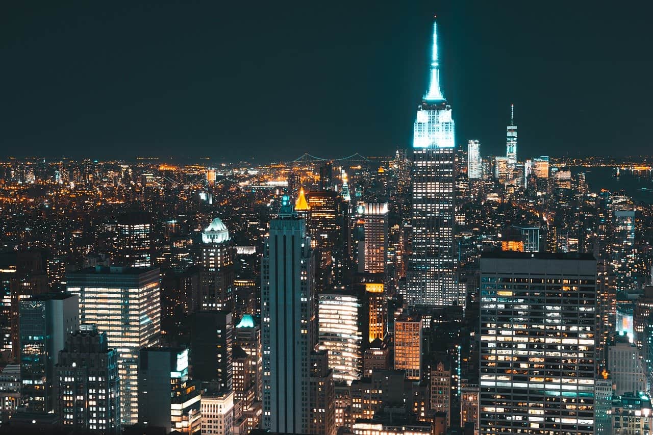 new york city nighttime cityscape