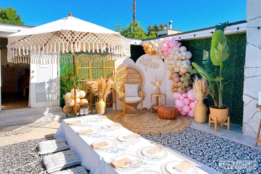 Intimate Boho Courtyard w/Picnic Setup