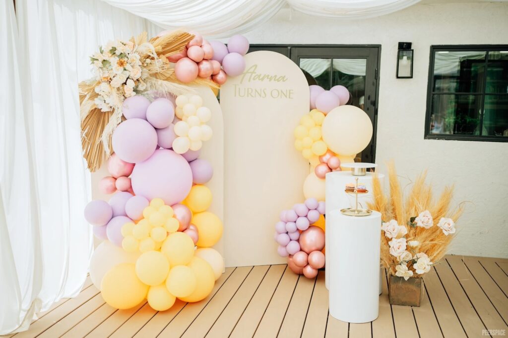 Decor celebrates a baby's first birthday