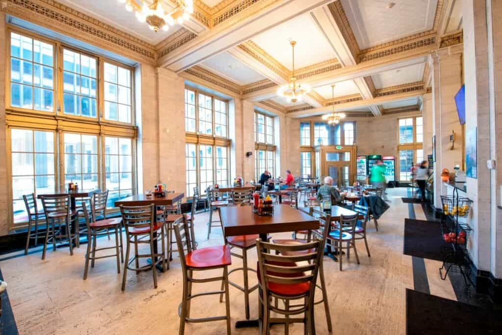 converted bank cafe in baltimore
average catering cost per person