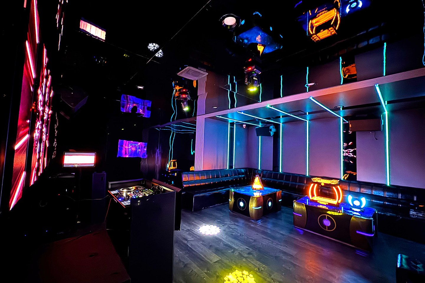 Colorful bar and bat mitzvah party decor at a Houston venue
