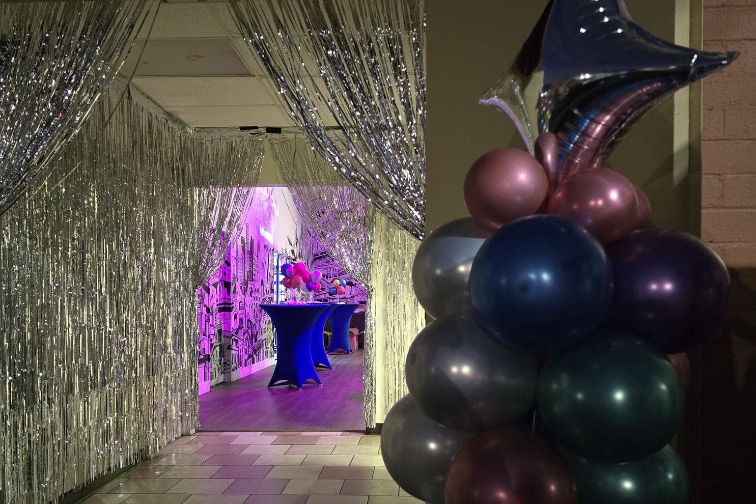 Decor and lighting at a Miami bar and bat mitzvah celebration