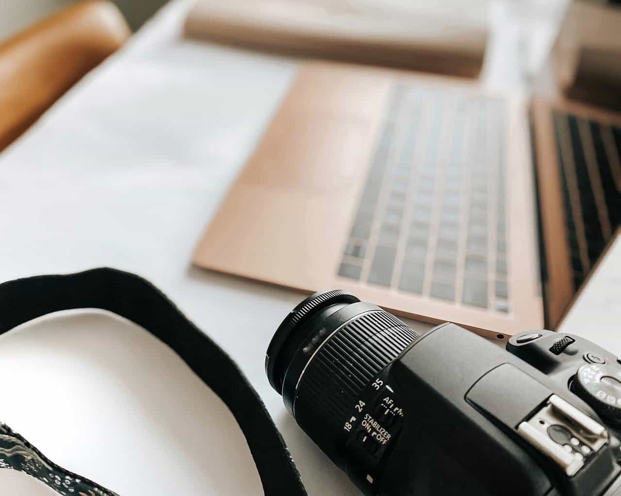 laptop and camera