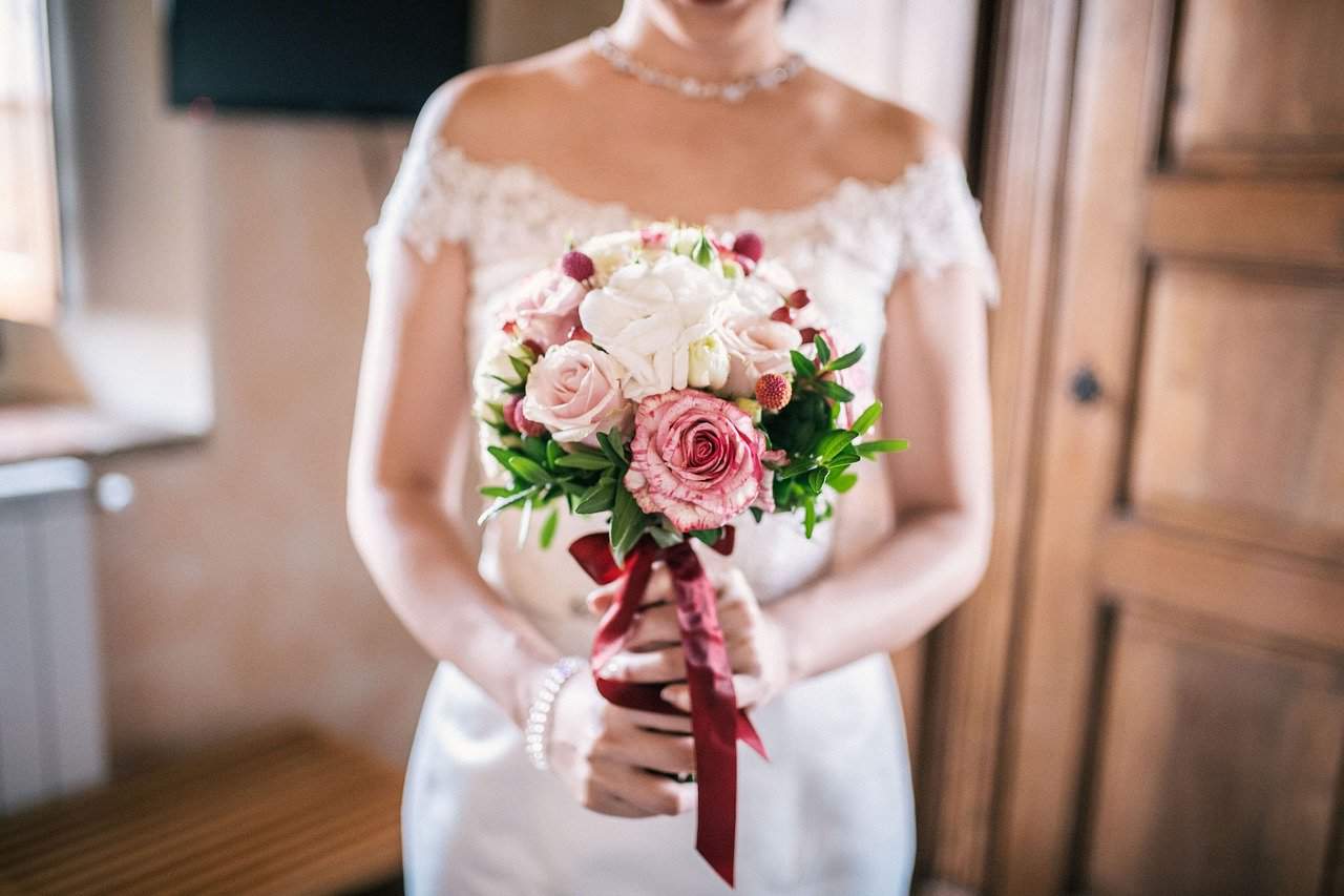 bride with bouquet