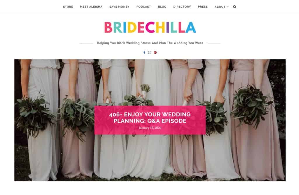 bridechilla homepage