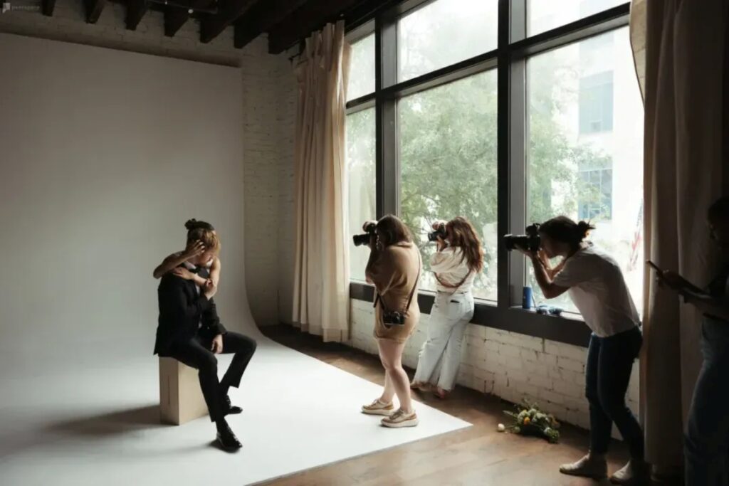 portrait session at a peerspace studio