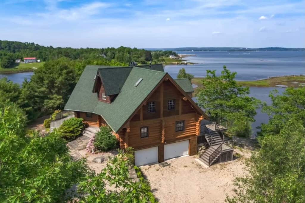 scandinavian log cabin house in nova scotia