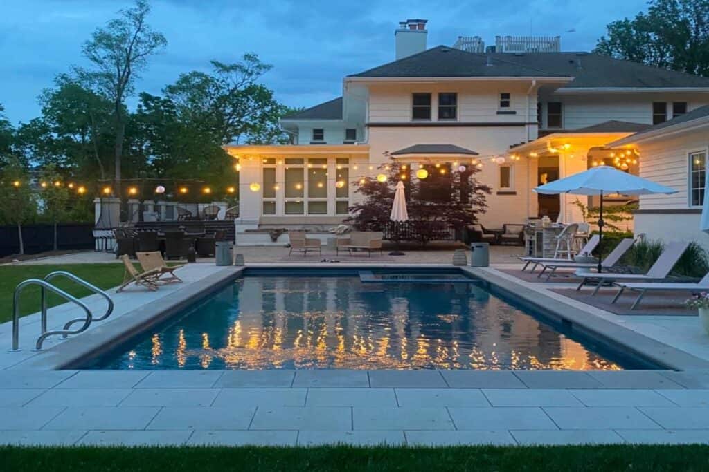 european style mansion with pool