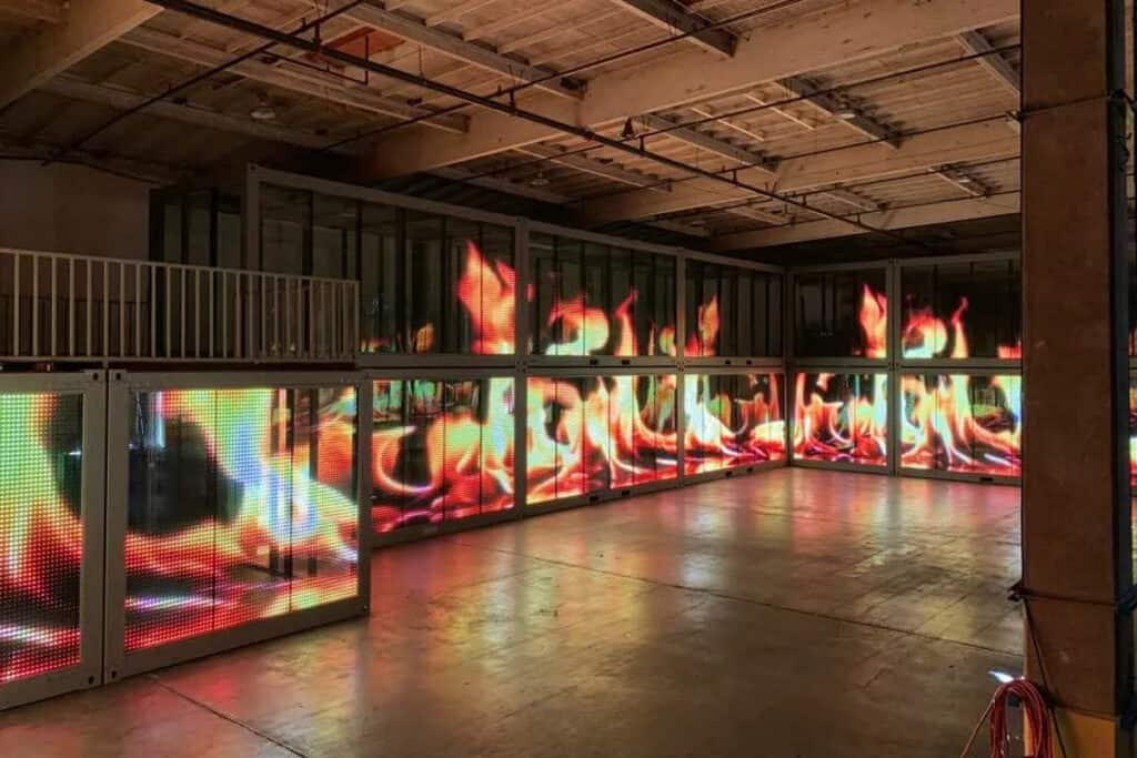 One of a kind "MEDIA GLASS TRANSPARENT LED WALL" venue