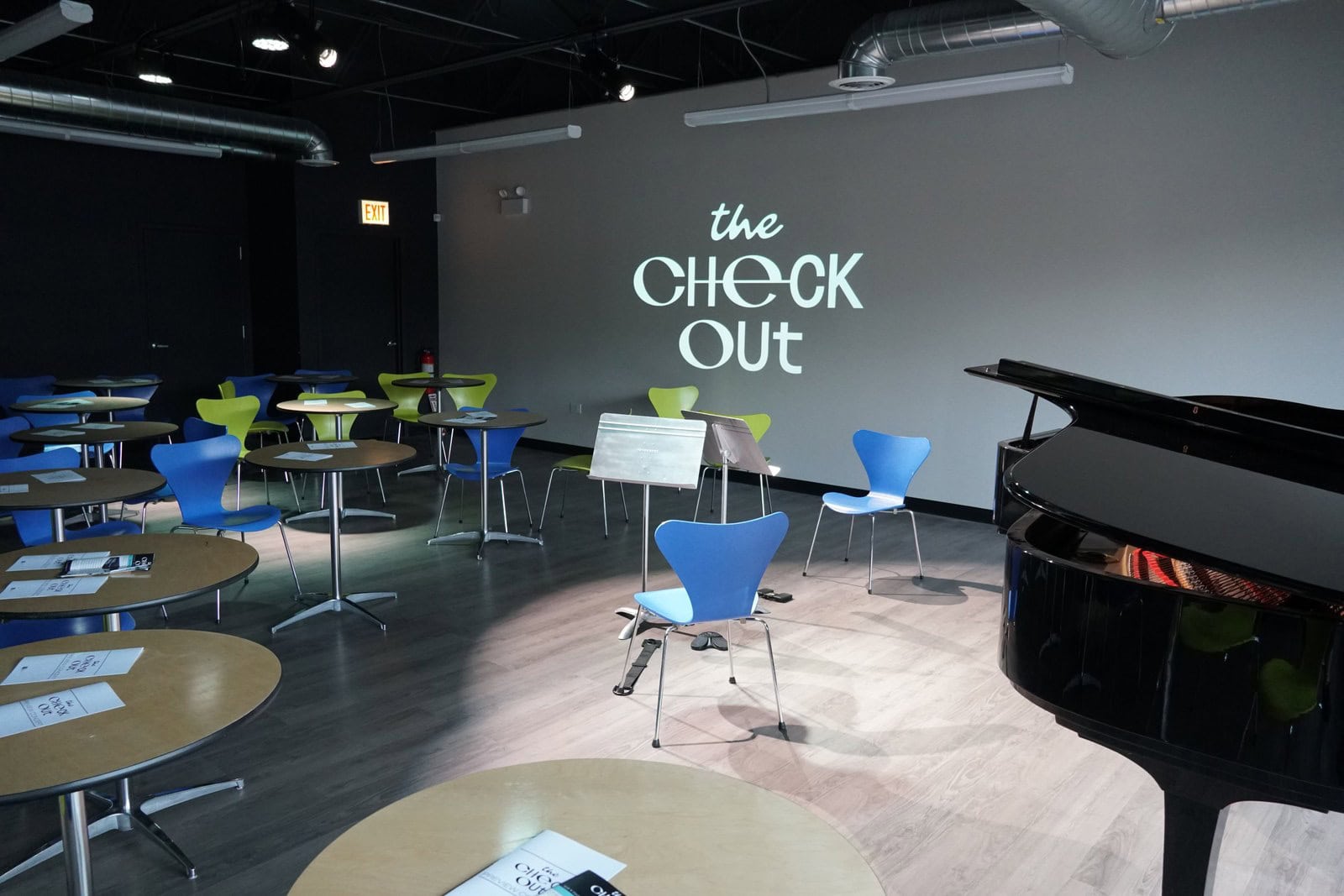 Las Vegas corporate planners preparing a conference space before a business event