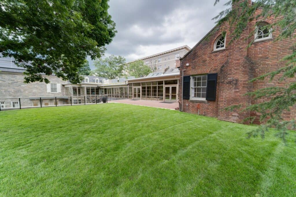 garden and courtyard with two levels