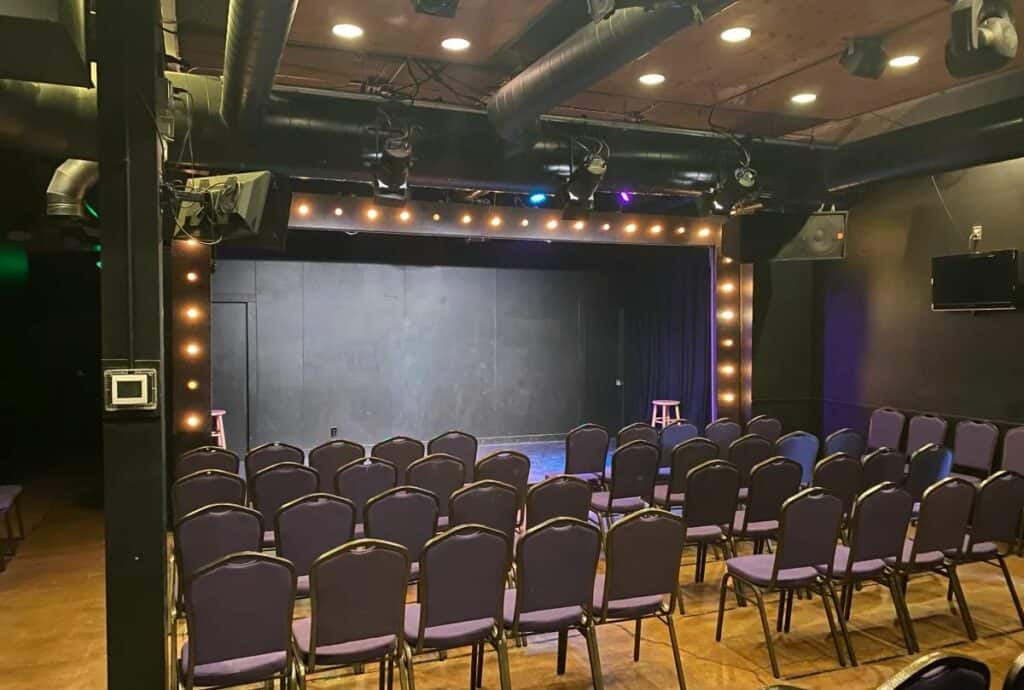 a comedy club stage in denver