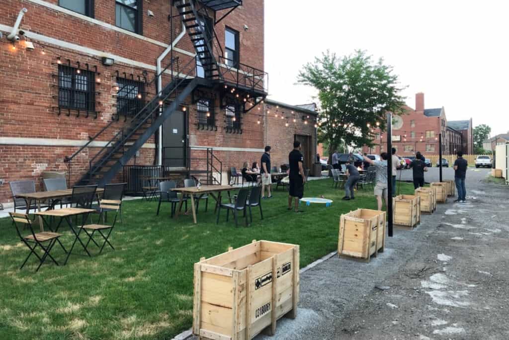 an outdoor production space in detroit