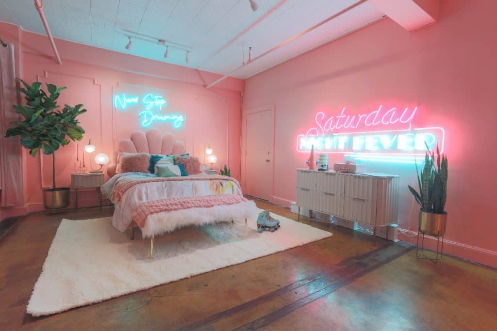 dtla 80s neon pink loft la los angeles rental 