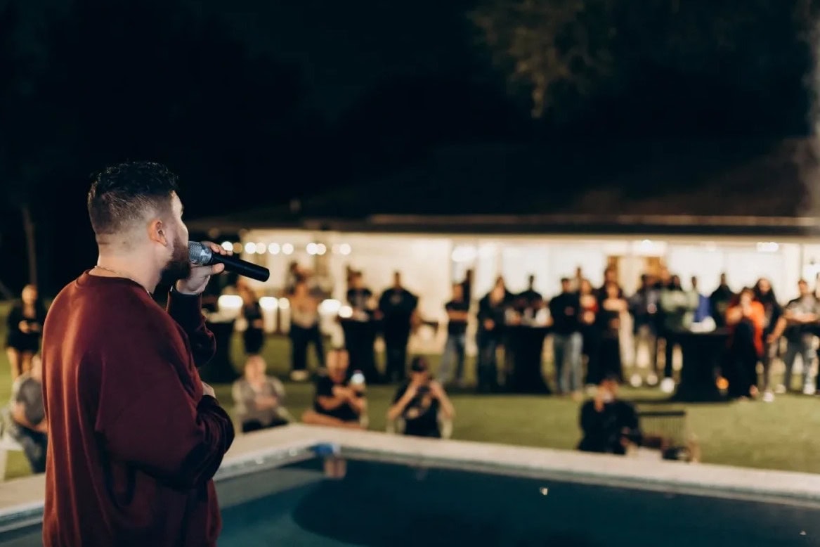 Couple meeting a Florida event planner to review venue options