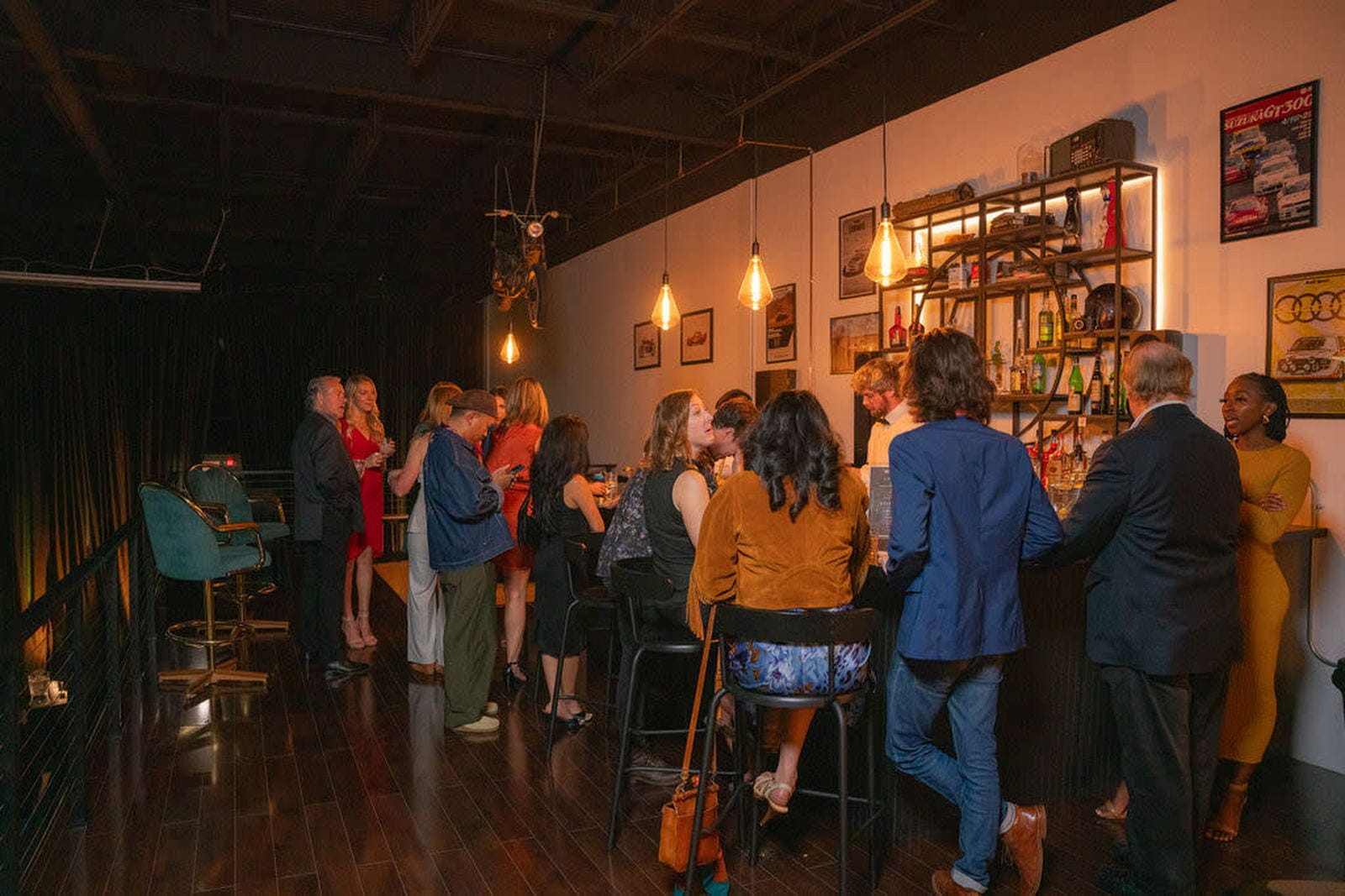 Guests mingling at a contemporary Houston event planner coordinated gathering